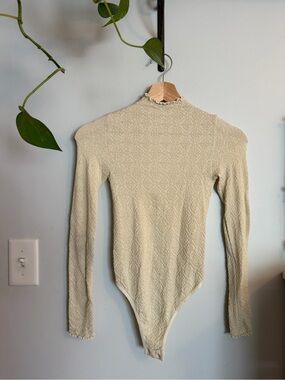 Free People Intimately Free Mara Mock Neck Bodysuit Cream